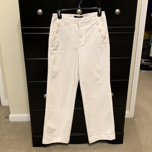 Talbots White Jeans Wide Leg 3 Buttons Simply Flattering Collection Size 4 Women - Picture 2 of 14